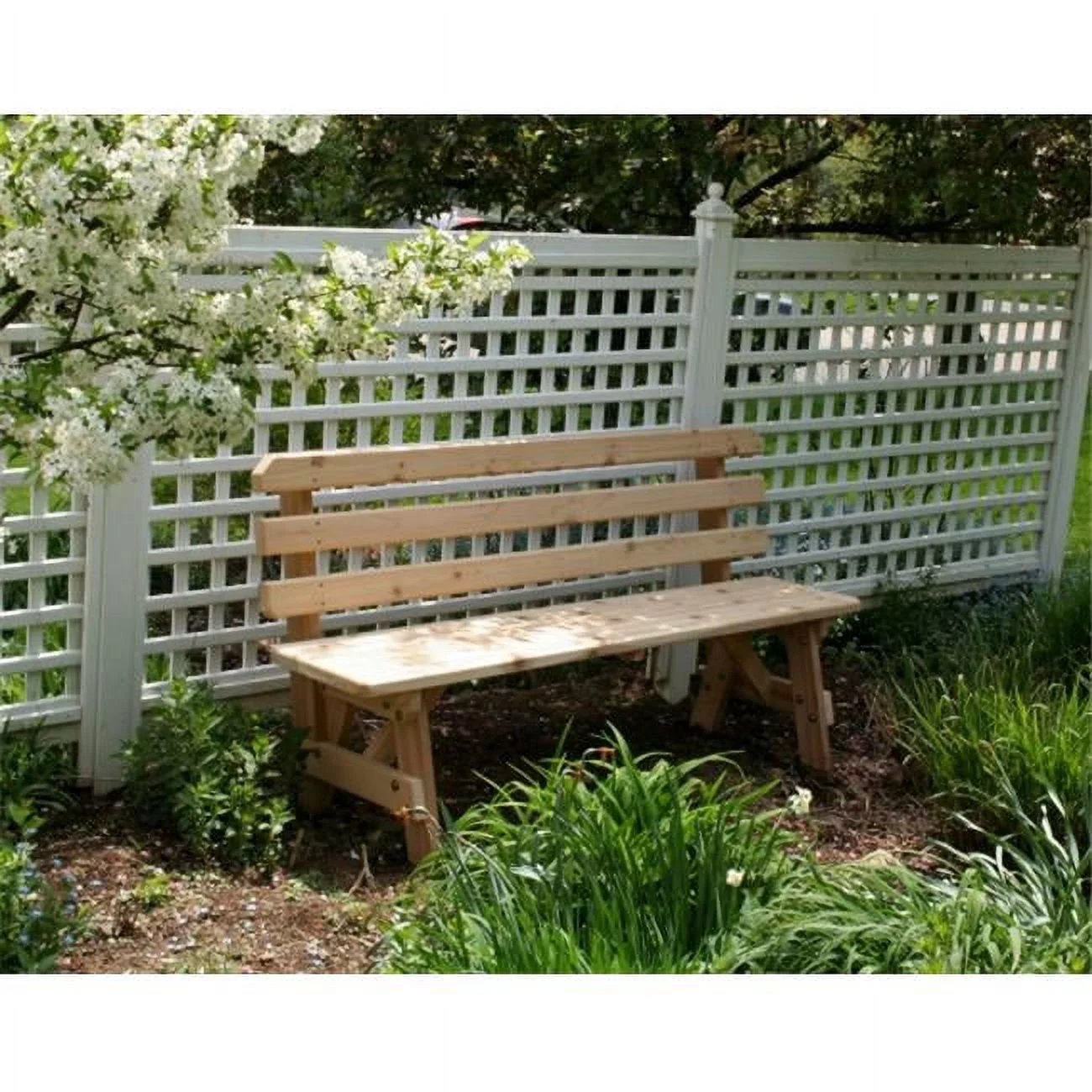 Creek Vine Designs WRFBB4-2CVD Cedar 4 ft. Backed Bench