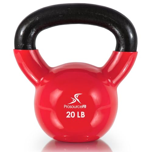 ProsourceFit Vinyl Coated Cast Iron Kettlebells for Full Body Fitness Workouts