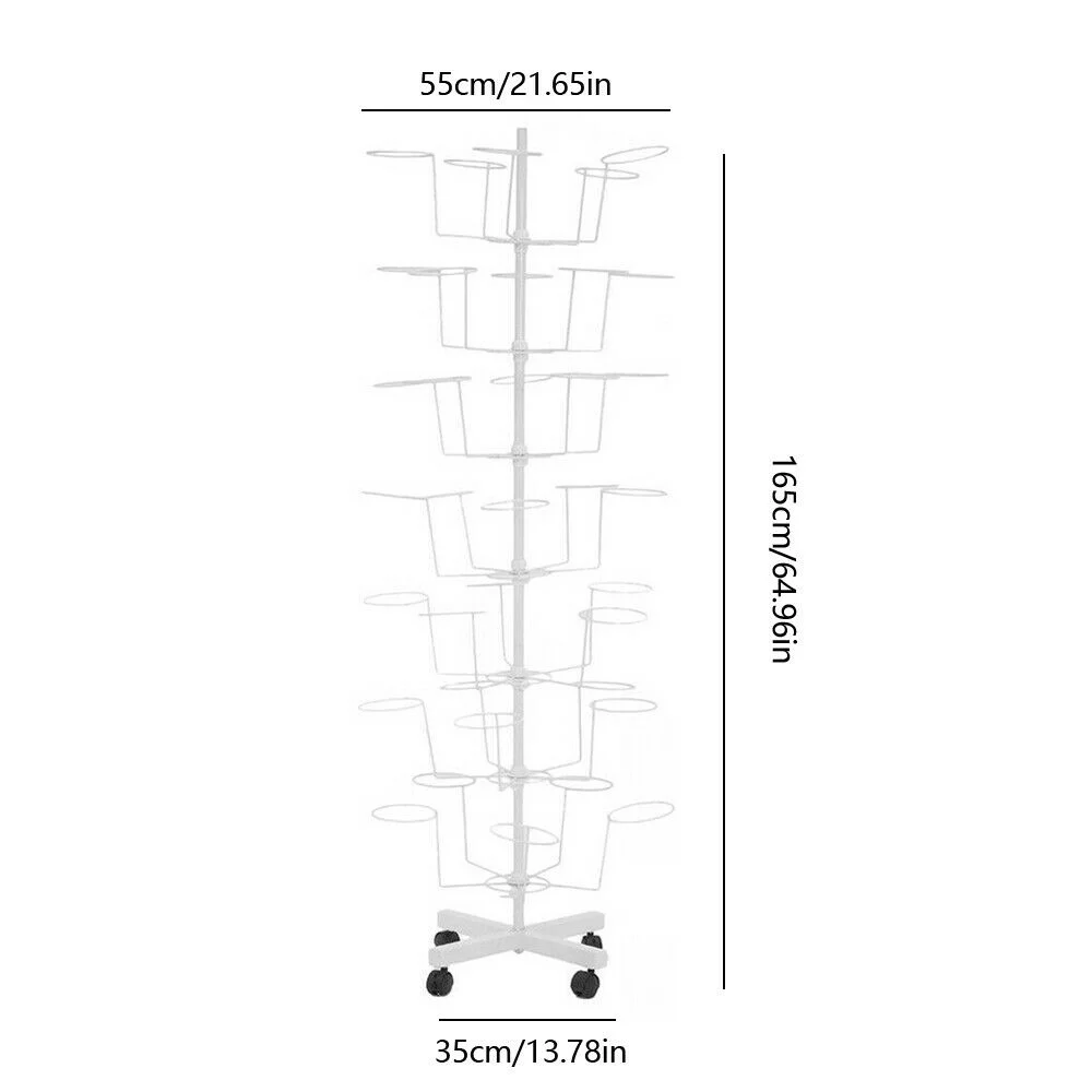 7 Tier Adjustable Rotating Hat Display Rack Retail Display Cap Stand 21.65x64.9in