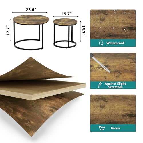 Smuxee Nesting Coffee Table Set of 2, 23.6