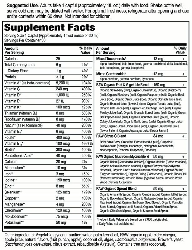 Garden of Life Vitamin Code Liquid, Fruit Punch, 30 Oz