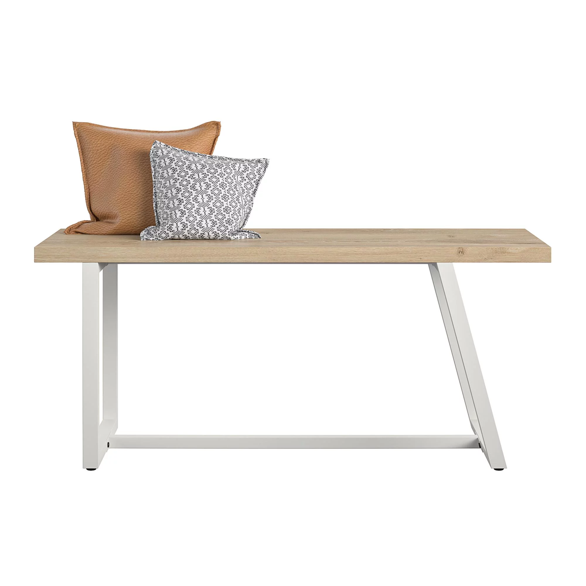 Novogratz Palomino Asymmetrical Entryway Bench, White