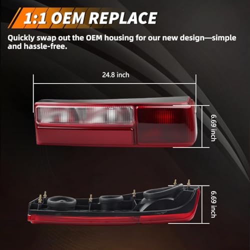 Tail Light Compatible with Fo-rd Mus-tang 1987-1993, [DOT] [Waterproof] Brake Rear Lamp with Housing (Left + Right), Replace OEM #‎E7ZZ-13404-A, E7ZZ-13405-A, FO2801168, FO2800168, Smoked Lens