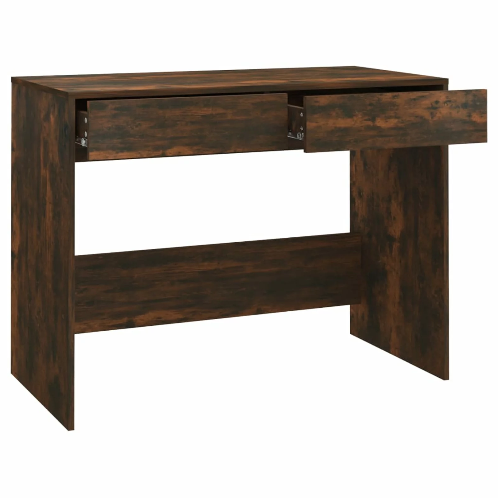 Dcenta Desk Smoked Oak 39.8in x 19.7in x 30.1in Engineered Wood Writing Desk Gaming Table Home Office Furniture