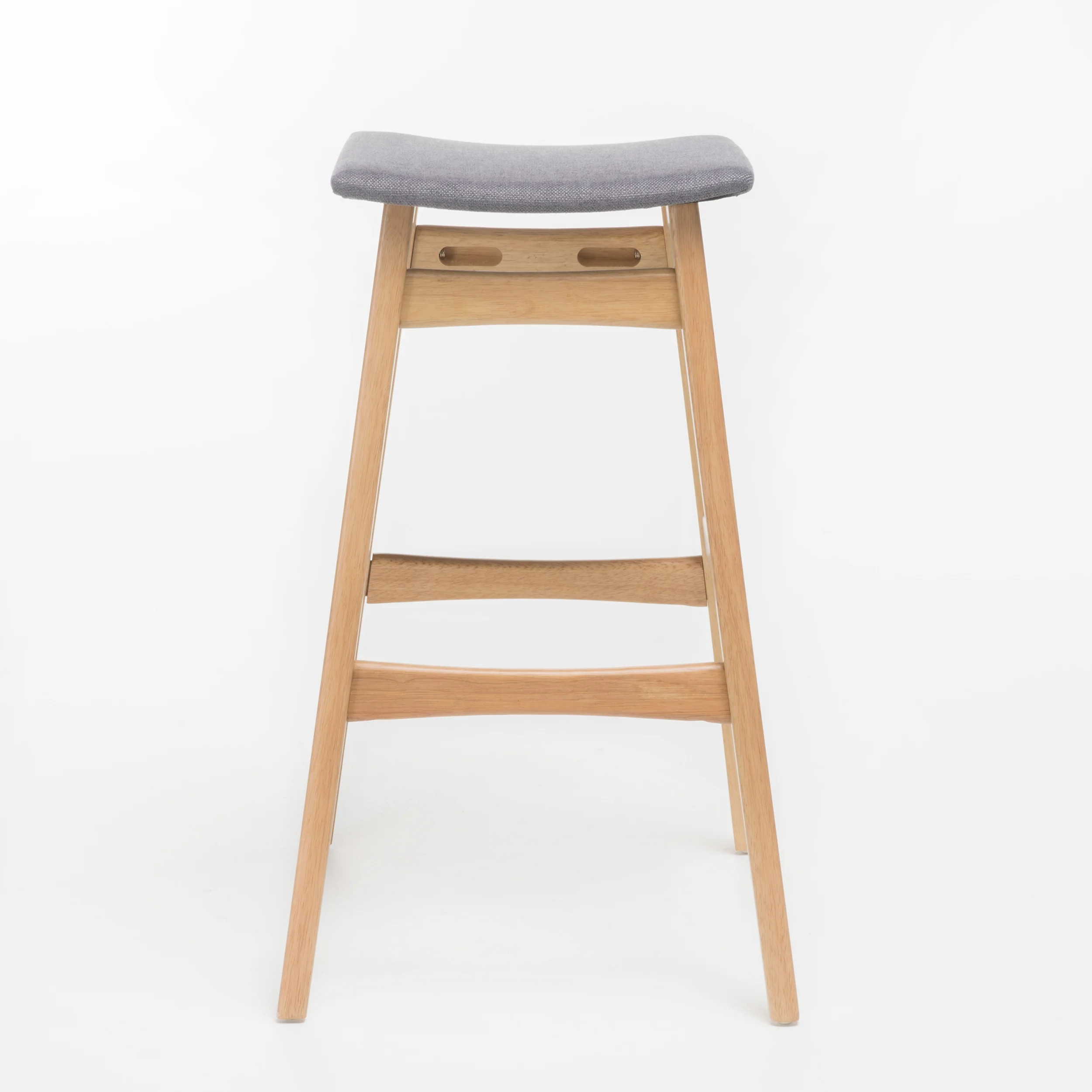 Noble House Jackie Mid-Century Modern Bar Stools, Set of 2, Natural Oak, Dark Grey