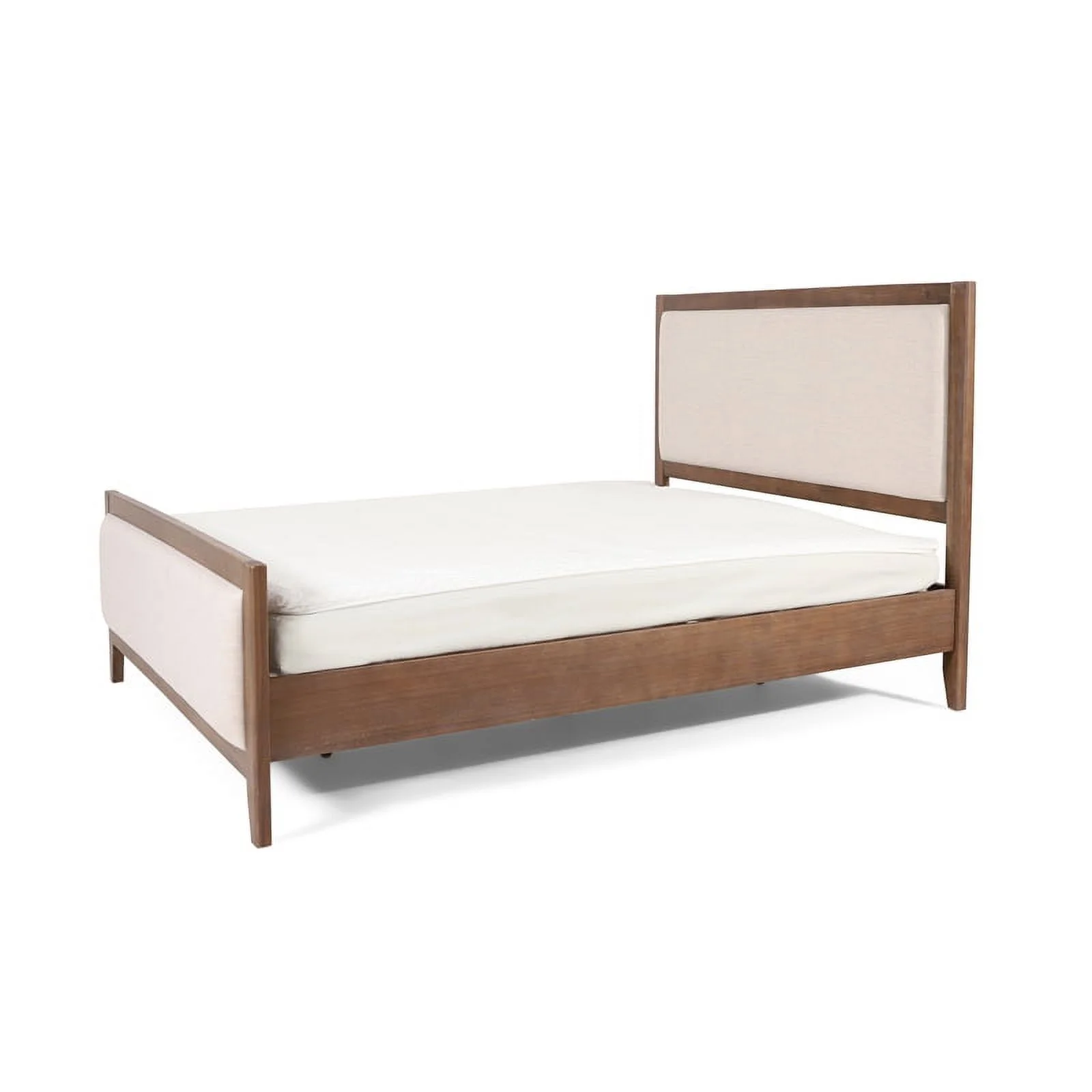 Pemberly Row Modern Coastal Wood Full Bed - Light Brown Glaze