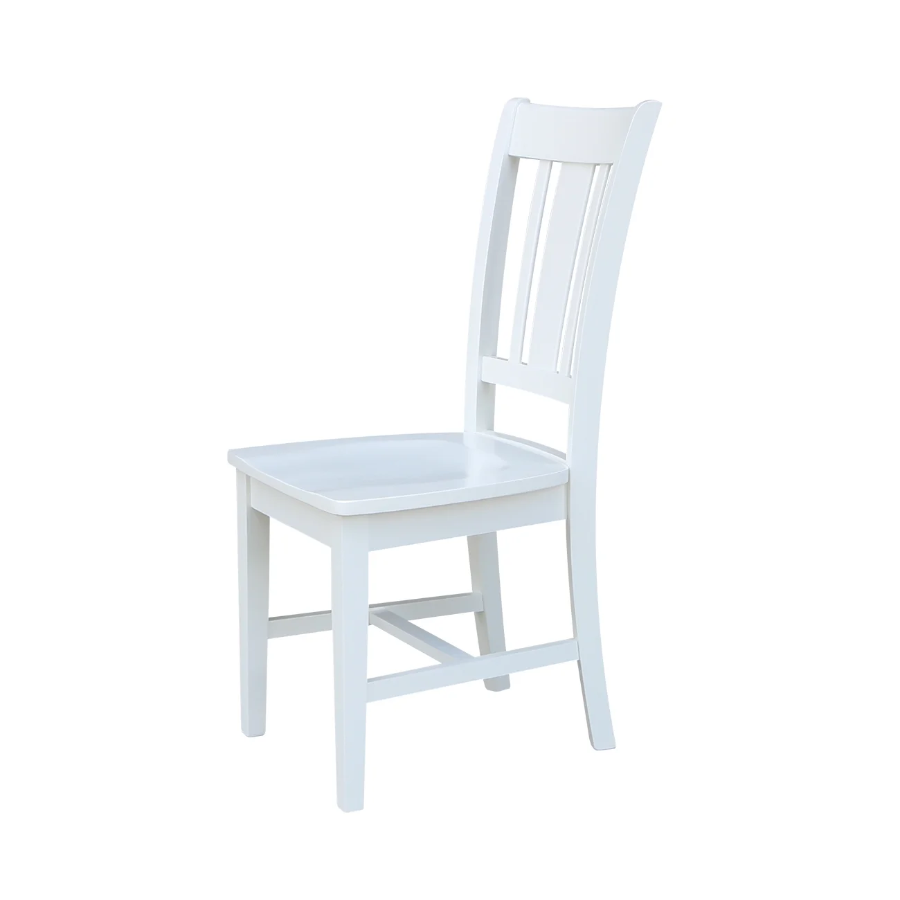 Set of Two San Remo Solid Wood Splatback Chairs in White
