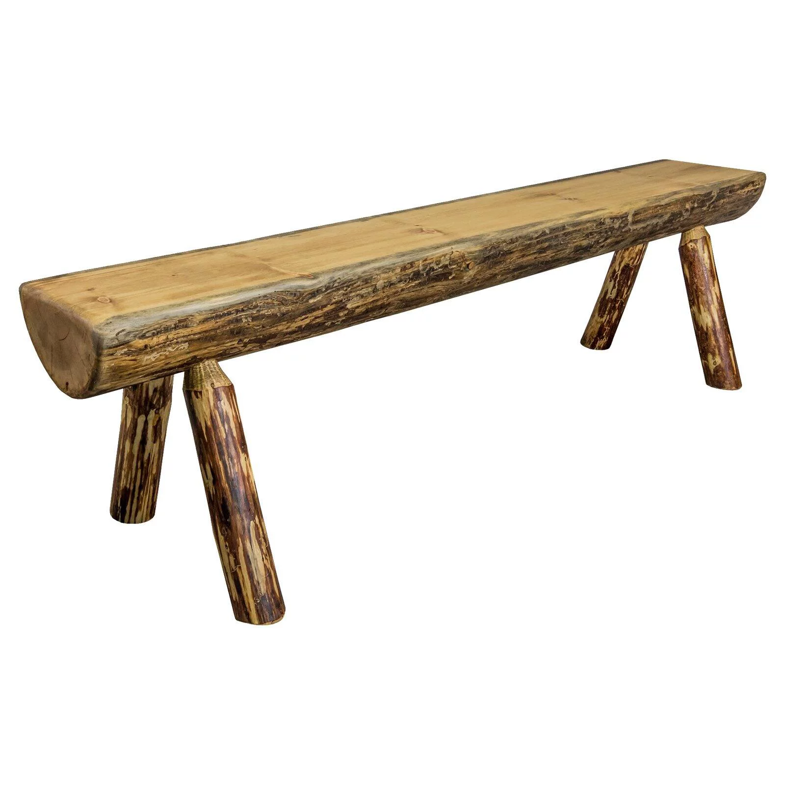 Montana Woodworks Glacier Country Indoor / Outdoor Armless Backless Half Log Bench