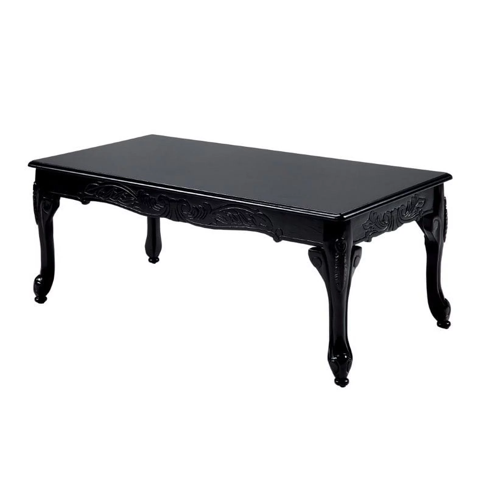 Furniture of America Alice Solid Wood 3-Piece Coffee Table Set in Black