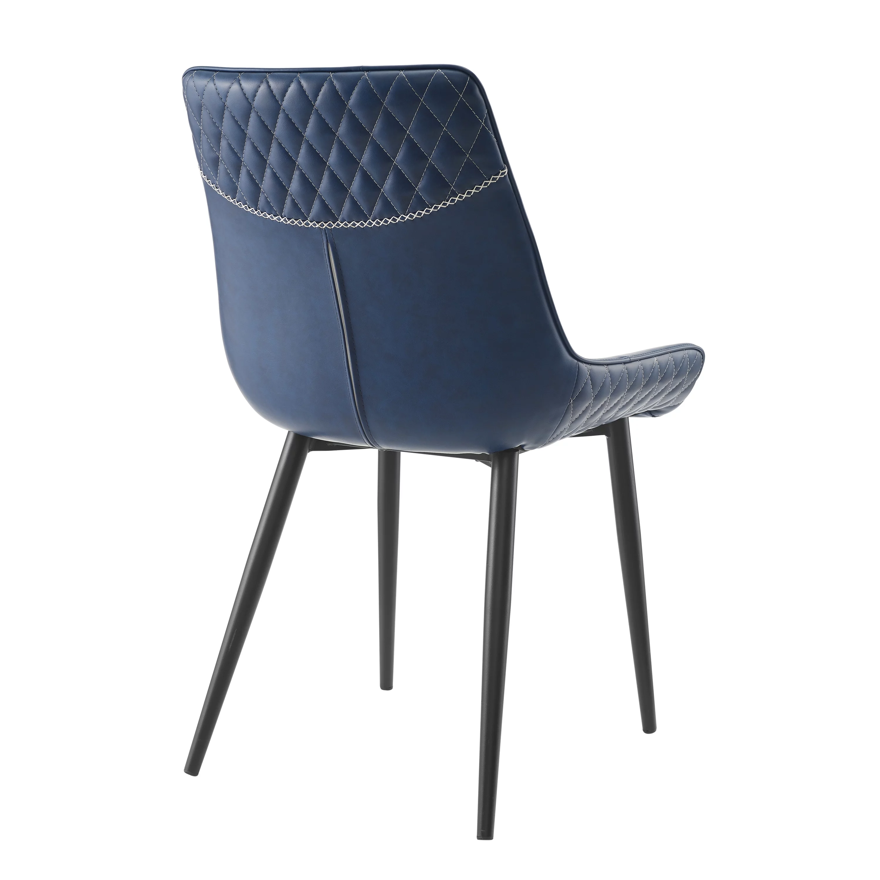 Linon Marcum Dining Chairs, Set of 2, Blue Faux Leather