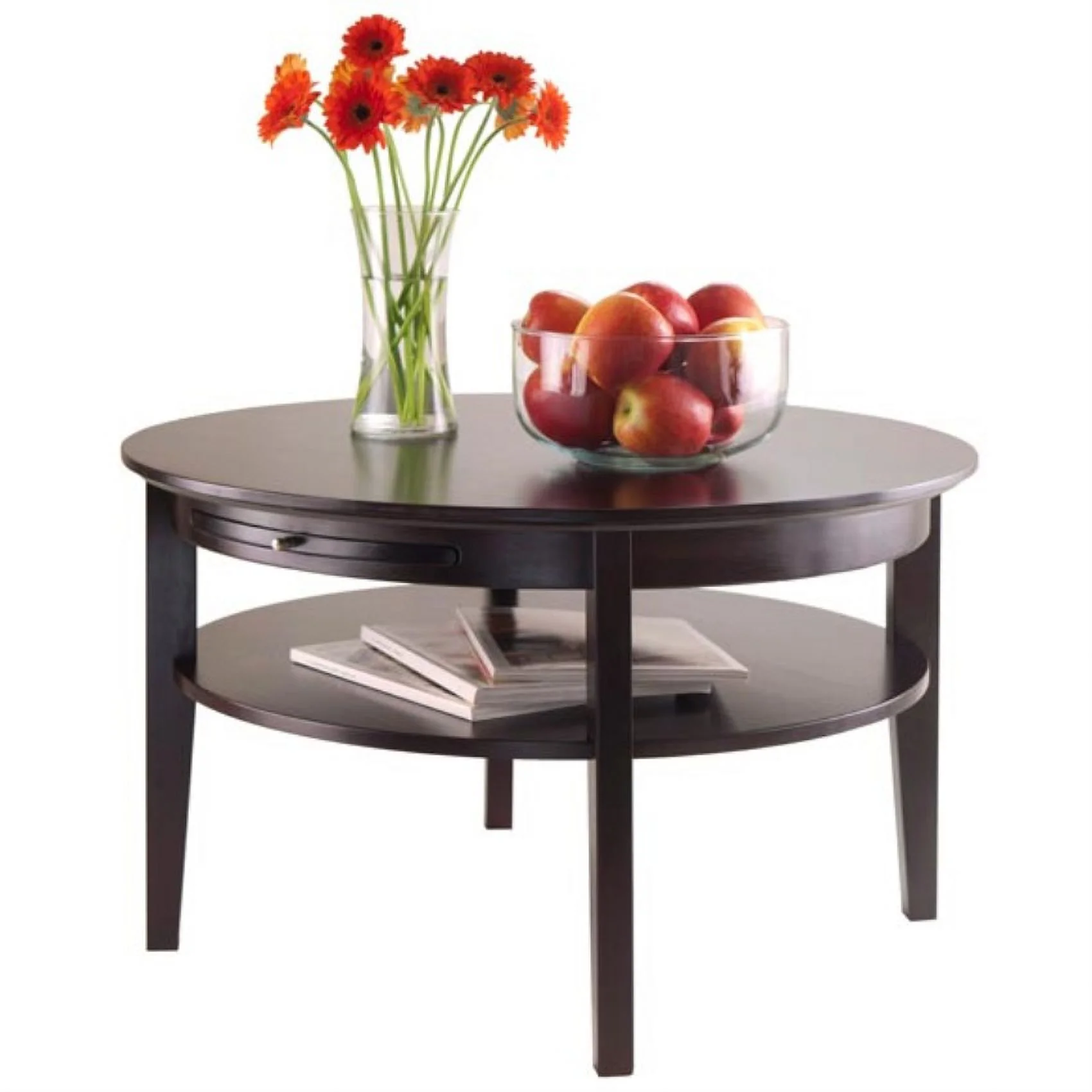 Ergode Amelia Round Coffee Table with Pull out Tray