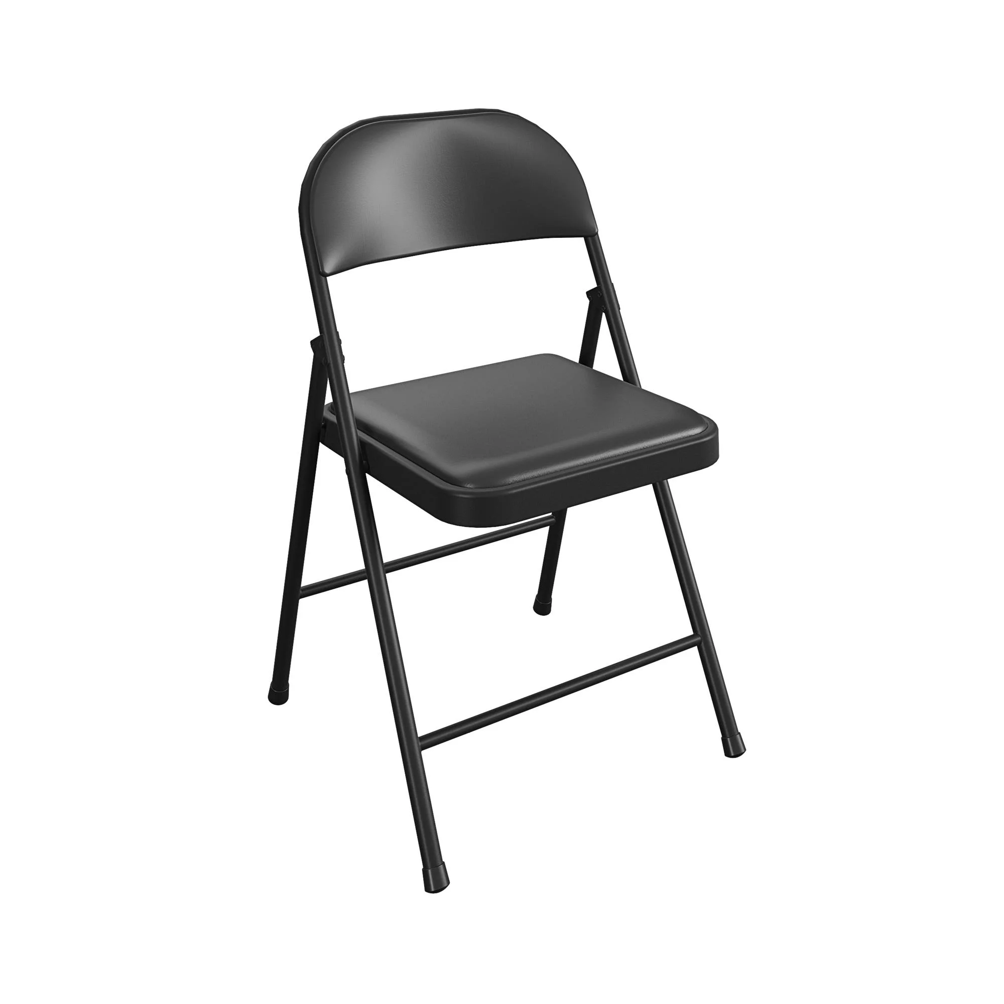 COSCO SmartFold Vinyl Folding Chair, 4-Pack, Black