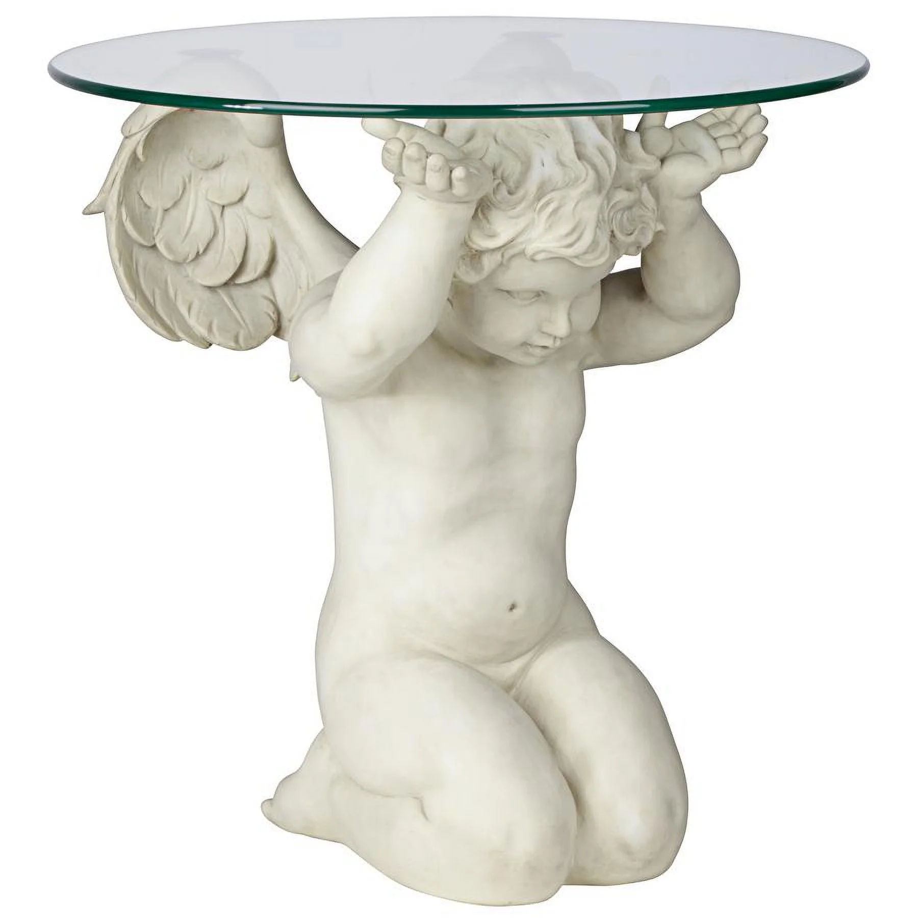 Design Toscano Cherubs Care Angelic Glass-Topped Sculptural Table