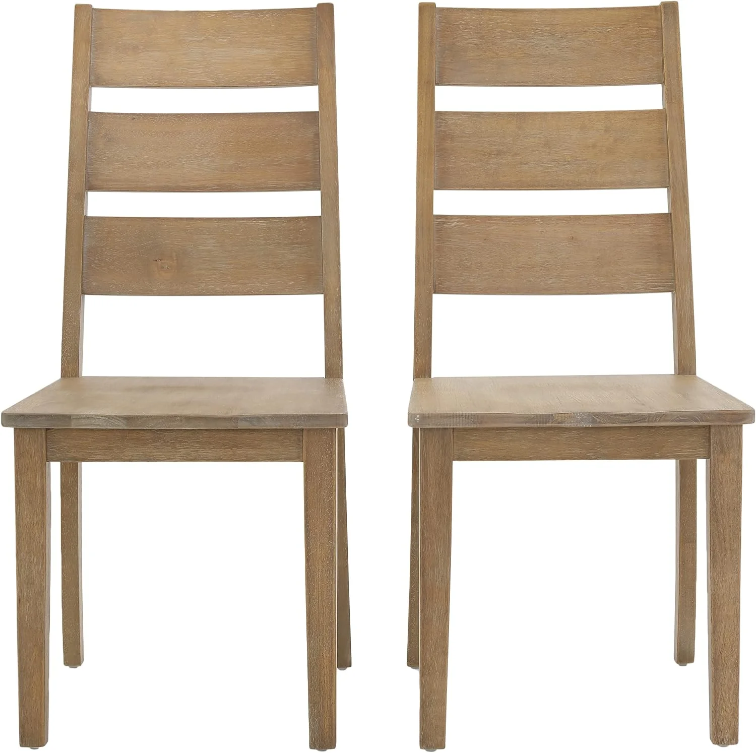 Joanna 2-Piece Ladder Back Dining Chair Set, Rustic Brown