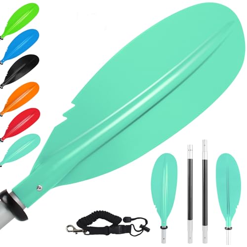 Kayak Paddles Adjustable 88in 4 Piece Kayak Oars Boat Paddles for Adults with Paddle Leash, Canoe Paddles for Kayaking Rafting Jet Ski Canoe Outdoor Kayak Water Sports and Safety Boat Accessories