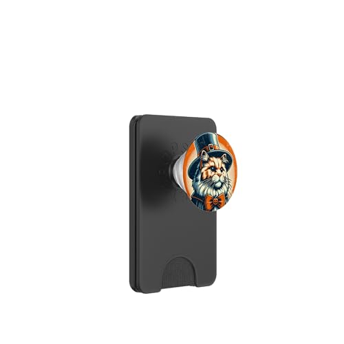 Cute Halloween Cat in Vampire Costume PopSockets PopWallet for MagSafe