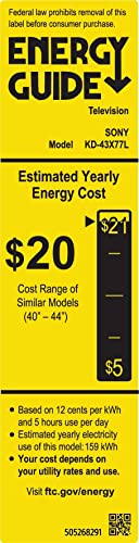 Sony 75 Inch 4K Ultra HD TV X77L Series: LED Smart Google TV KD75X77L- Latest Model, Black