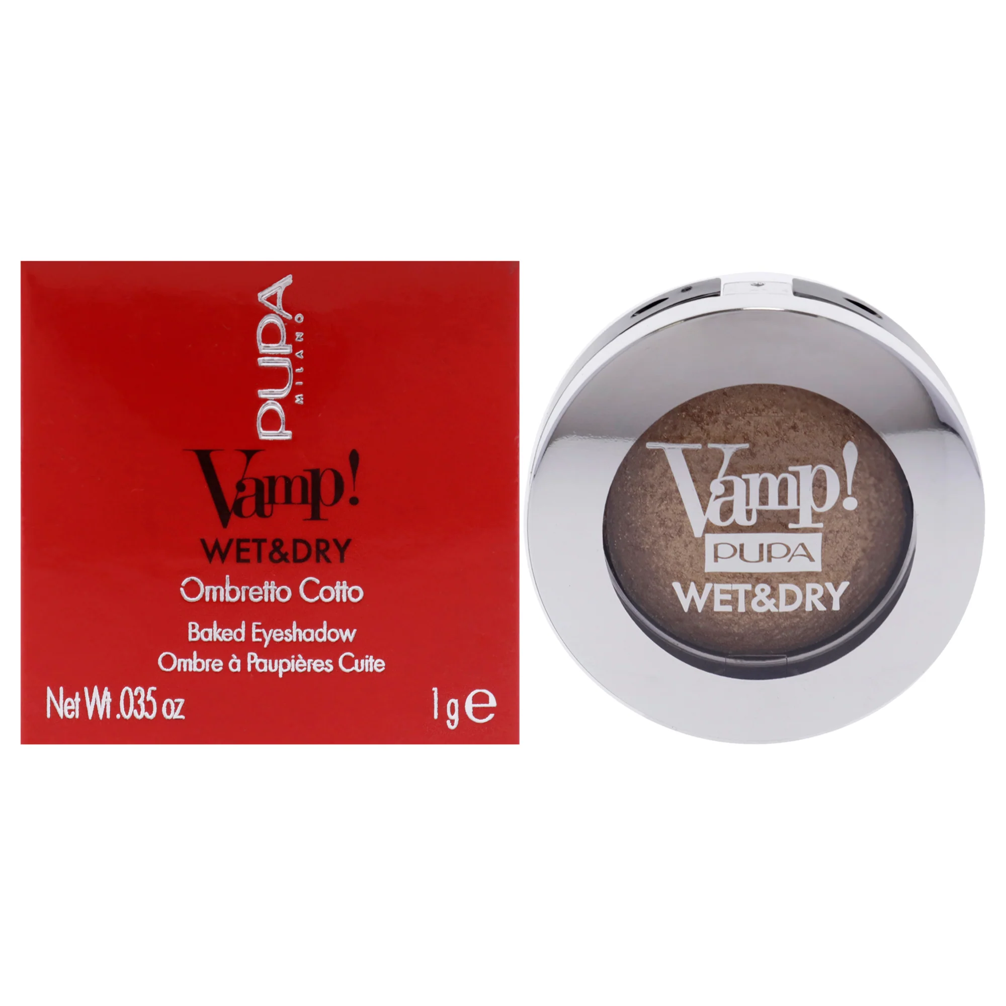 Vamp! Wet and Dry Baked Eyeshadow - 101 Precious Gold by Pupa Milano for Women - 0.035 oz Eye Shadow