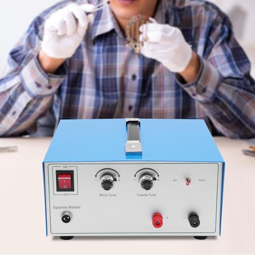 Jewelry Spot Welder Machine, 110V Portable Pulse Sparkle Spot Welder, 600W 80A Electric Spot Welder with Foot Pedal, Adjustable Permanent Jewelry Welder Kit for Rapid Welding of Gold Silver Iron