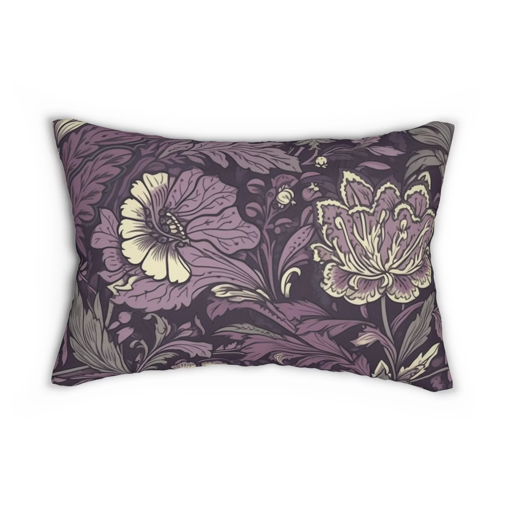 Lumbar Pillow with Jacobean Design