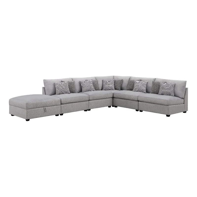 Coaster Cambria 6-piece Fabric Upholstered Modular Sectional Gray