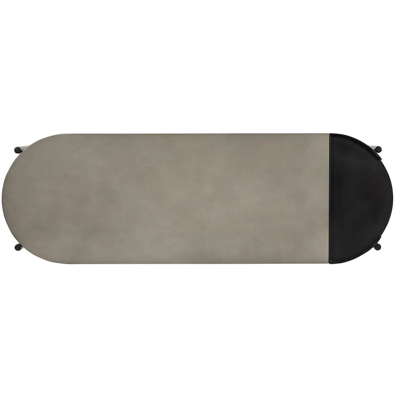 Maklaine Modern Metal/Concrete Stone Console Table in Gray/Black