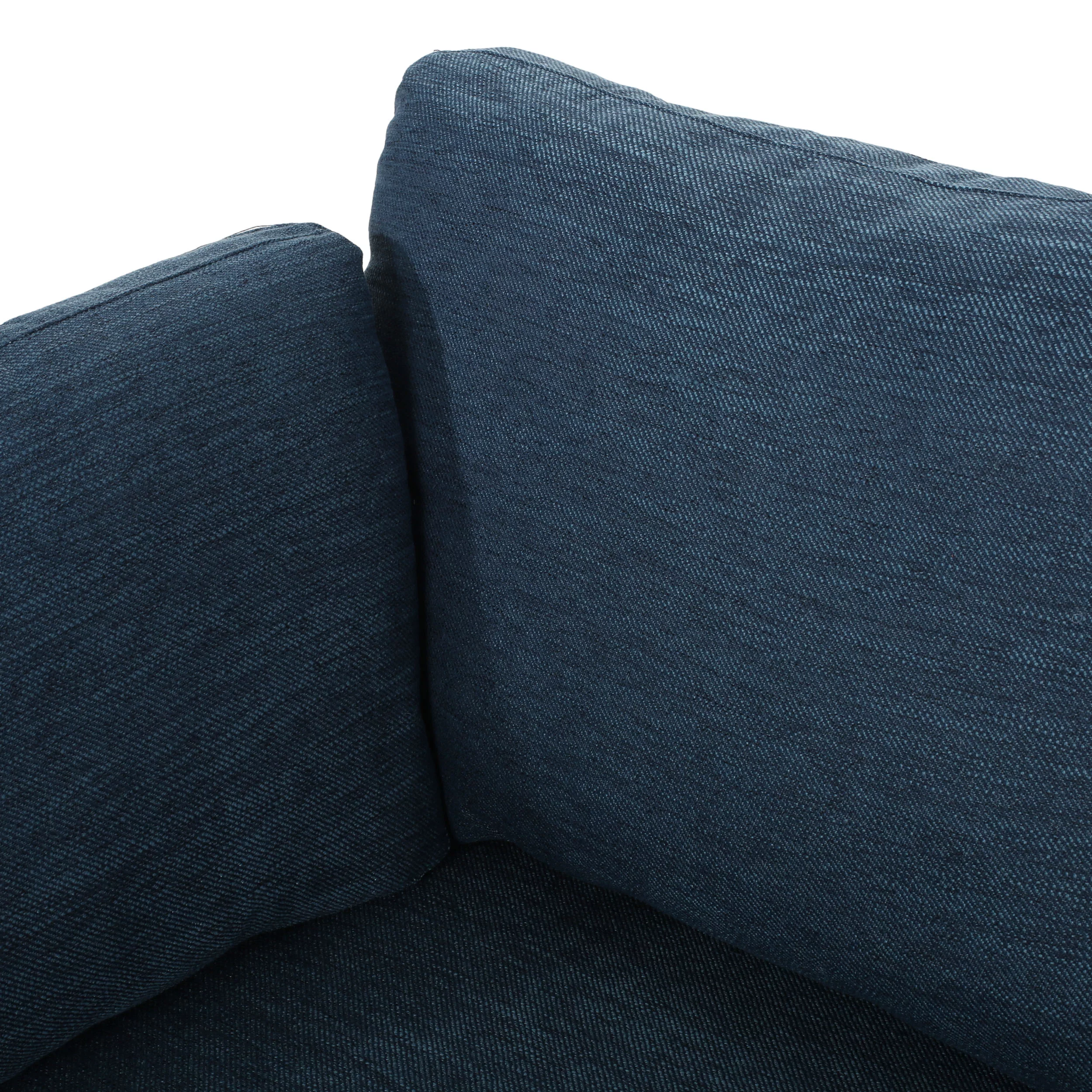 Noble House Zachariah 3 Seater Wood Frame Sofa with Pillows, Navy Blue