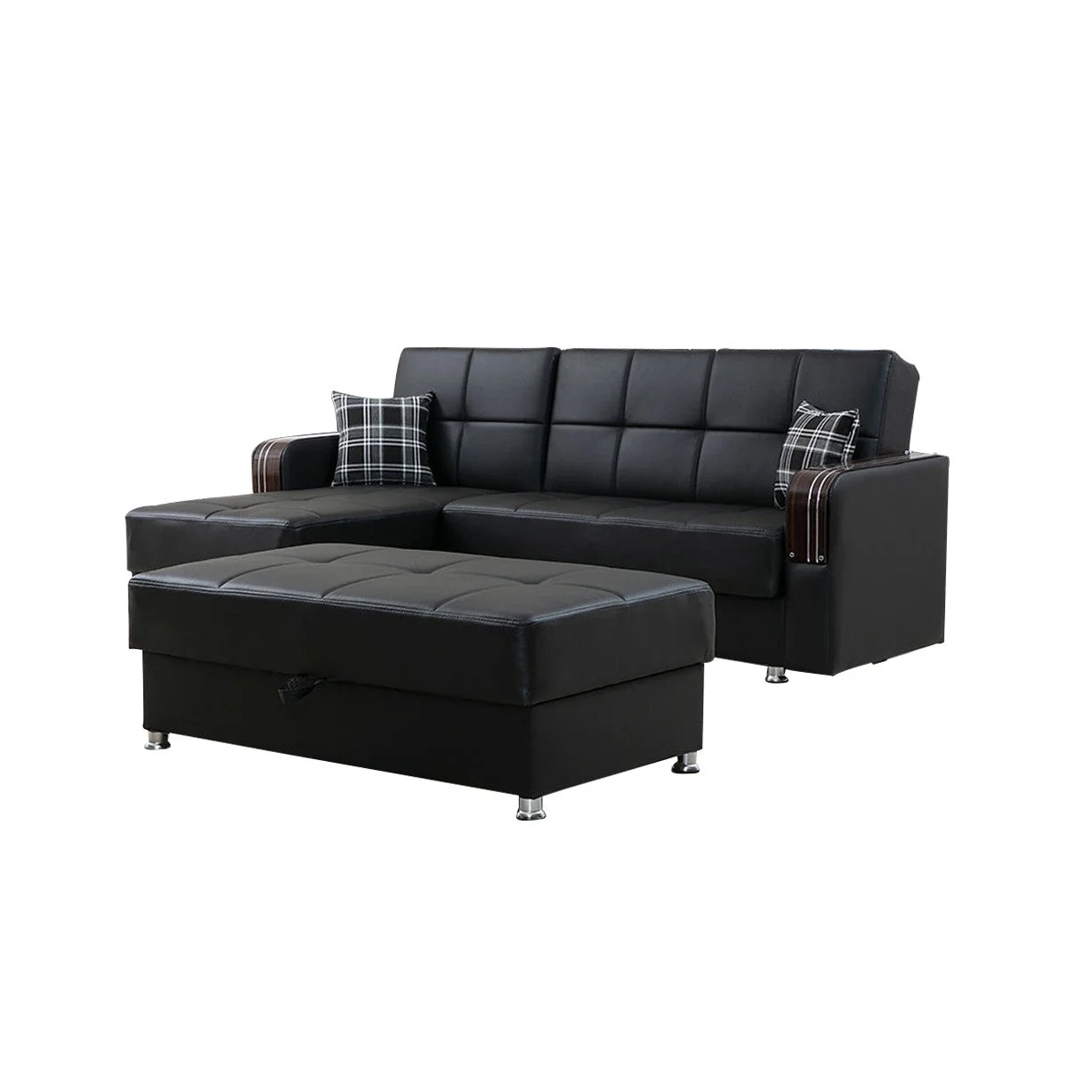 London Black Reversible Sectional Sofa