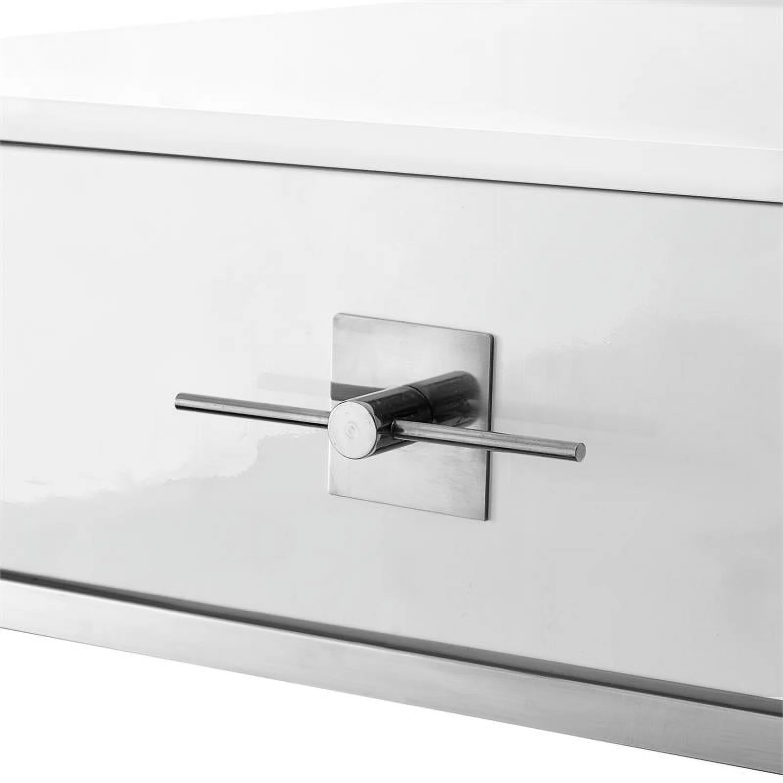 Posh Living Mano 2-Drawers Stainless Steel Base Bedroom Vanity White/Chrome