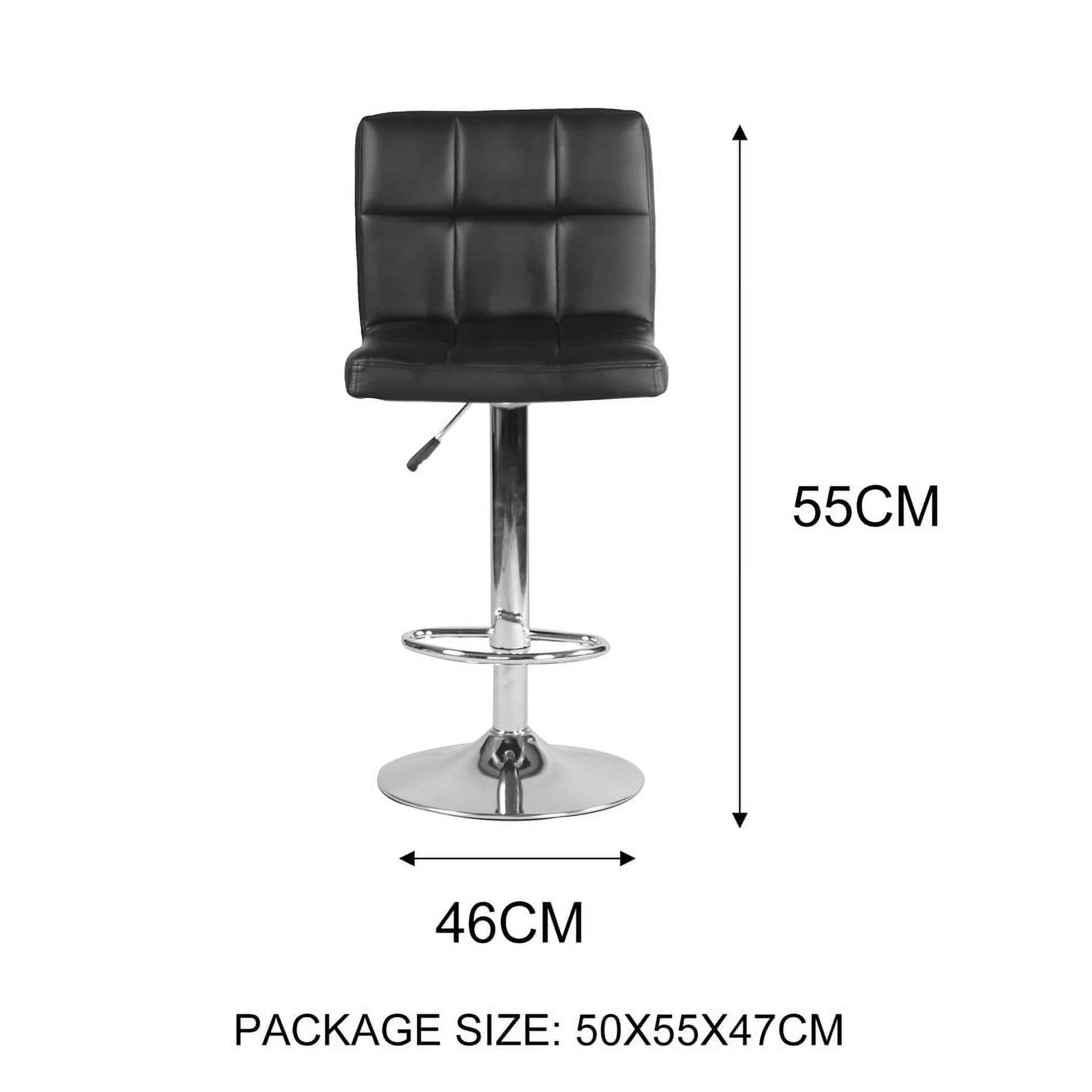 BestOffice Counter Height Bar Stools Set of 2 PU Leather Modern Height Adjustable Swivel Barstools Hydraulic Chair Bar Stools Black