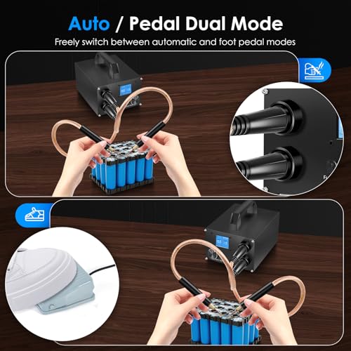 Battery Spot Welder, 3000F Capacitor Battery Spot Welder, 25 Gears Adjustable Portable Super Capacitor Spot Welder for 0.1-0.3mm Nickel Strip Welding