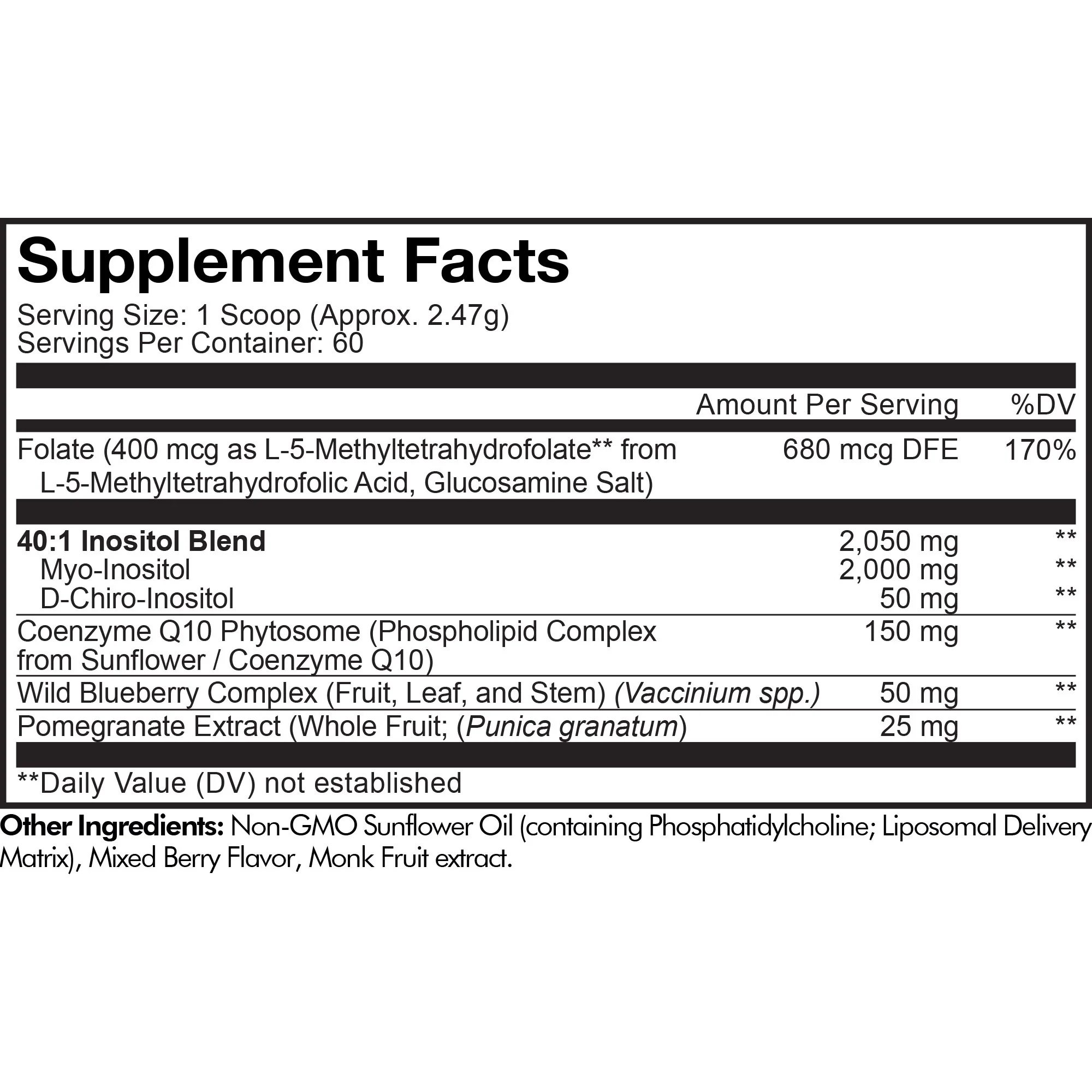 Codeage Liposomal Ovarian Inositol Powder, Myo & D-Chiro-Inositol, Folate, CoQ10 Phytosome, 5.2 oz