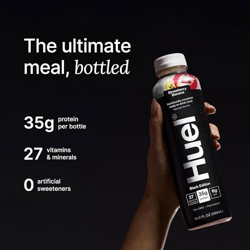 Huel Ready-to-Drink | Chocolate Meal Replacement Drink | High Protein Drink | Nutritionally Complete, Low Sugar, High Fiber, Plant Based, Vegan, Healthy | 20g Protein Per Bottle | 16.9 Fl Oz (12 Pack)