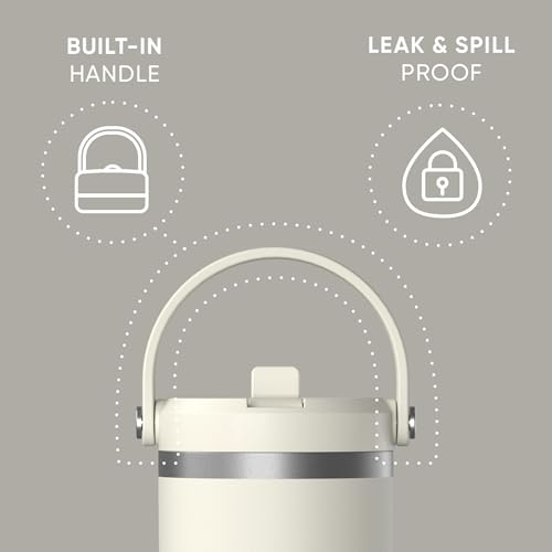 Hydrapeak Nomad 24 oz Tumbler with Handle and Straw Lid, Leakproof, Double Insulated, 24oz Cup Stainless Steel (Blush)