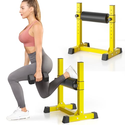 BODYRHYTHM Bulgarian Split Squat Stand, Single Leg Squat Roller Stand with 9 Adjustable Roller Heights for Squats, Leg Lunges, Lower Body Training.