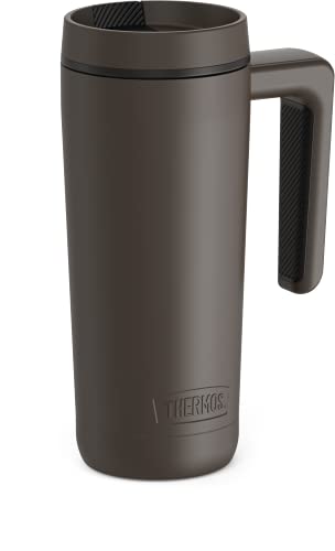 THERMOS ALTA SERIES Stainless Steel Mug 18 Ounce, Matte Steel/Espresso Black