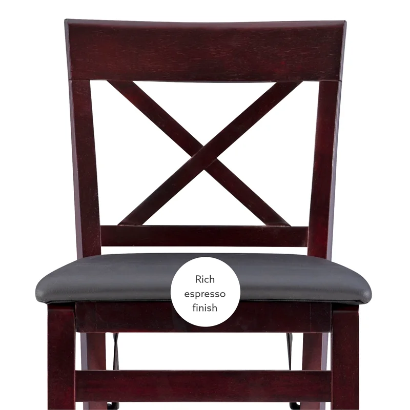 Linon Triena X Back Folding Bar Stool, 30 inch Seat Height