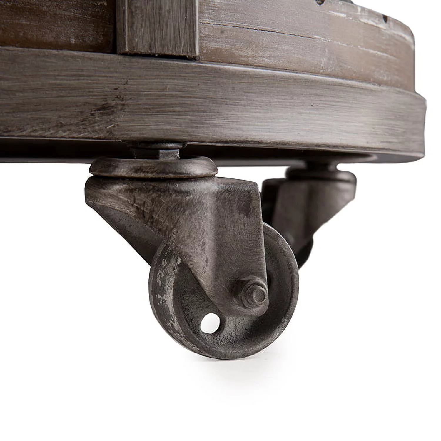 Southern Enterprises Archlyn Round End Table, Gray/Oak