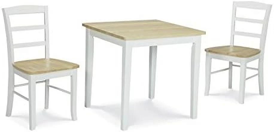 Square Casual Dining Table In White And Natural