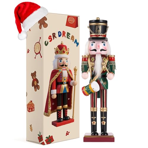 11.8 Inch Christmas Decor Nutcracker Figures, Wooden Nutcracker Ornaments, Festive Collectible Gift for Table Desktop Fireplace Thanksgiving Christmas Decor,Spearman