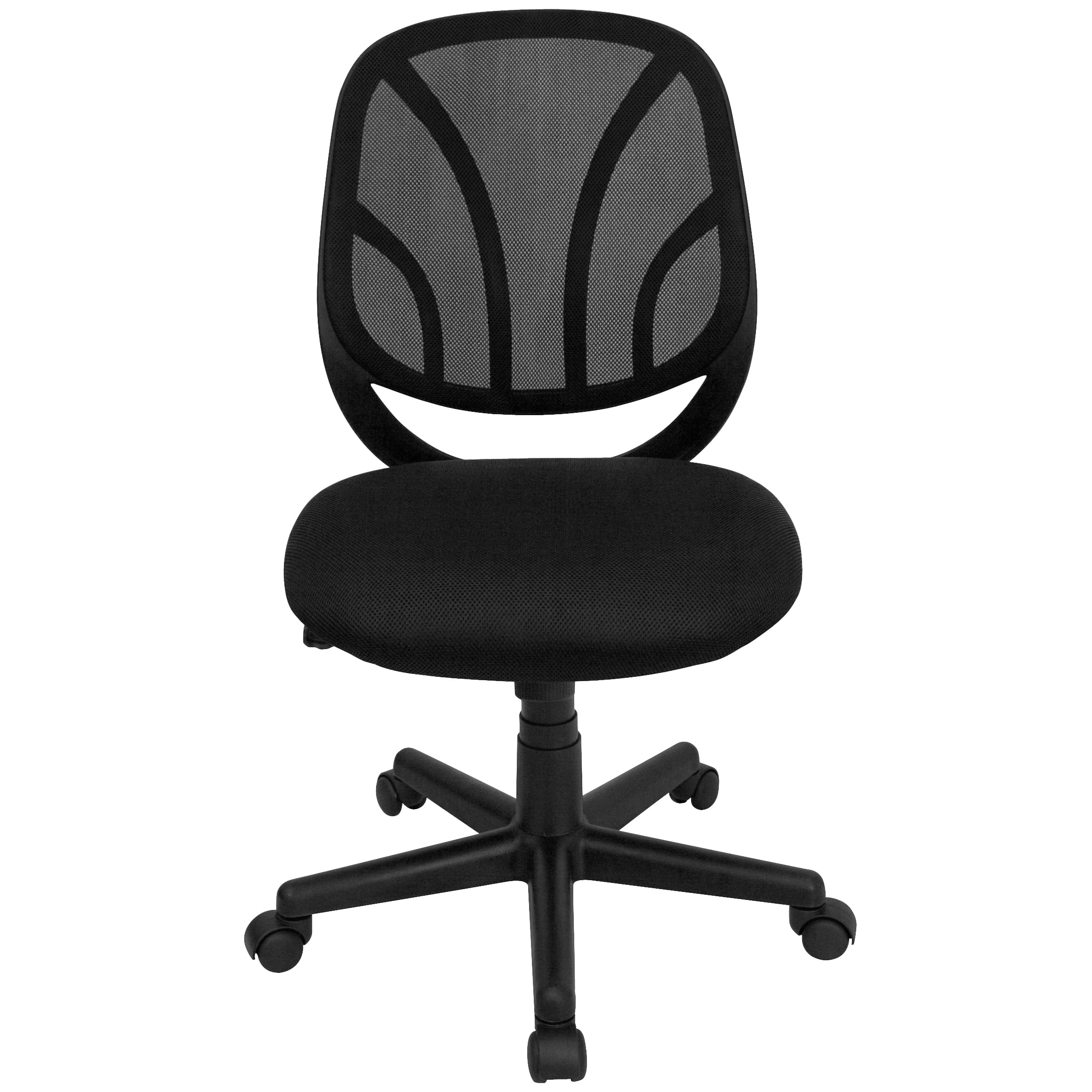 BizChair Y-GO Office Chair™ Mid-Back Black Mesh Swivel Task Office Chair