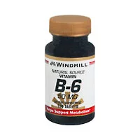 Windmill Natural Source Vitamin B-6, 50 Mg Tablets - 100 Ea, 3 Pack