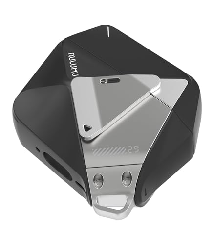 Aulumu A09 Geometric AirPods Pro 2 Case [2nd/1st Generation] with Lock | Protective Cover with Nylon Buckle | Alloy Armour | Compatible with Apple AirPods Pro(2023/2022/2019) - Gray