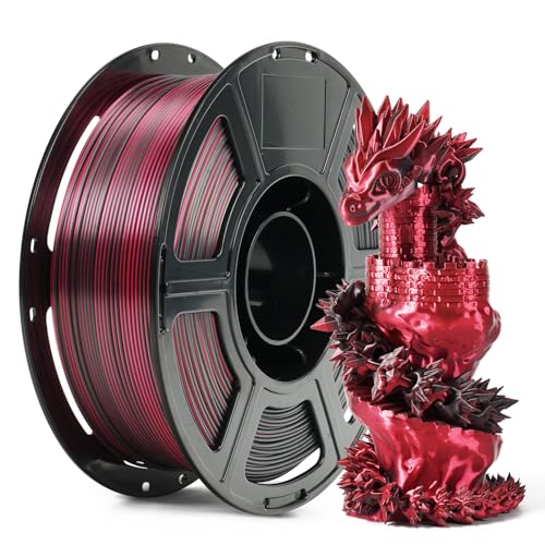 FLASHFORGE Silk PLA 3D Printer Filament, Silk Shiny Fast Color Change, Multicolored Silk PLA Gradient Filament 1.75mm 1KG (2.2lbs), Silk Texture & Ultra-High Glossiness, Silk Dual Color Gold&Rose