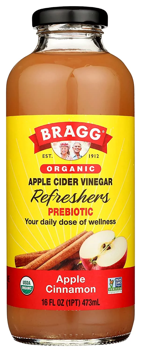 Bragg Organic Apple Cider Vinegar Drink Apple Cinnamon 16 fl oz Pack of 4