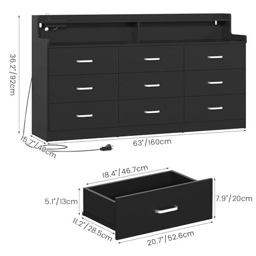 Bigbiglife Dresser for Bedroom, 6 Drawer Double Dresser, Modern Chest of Drawers with Deep Drawers, TV Stand Large Storage Organizer for Living Room, Closet (Light Oak)