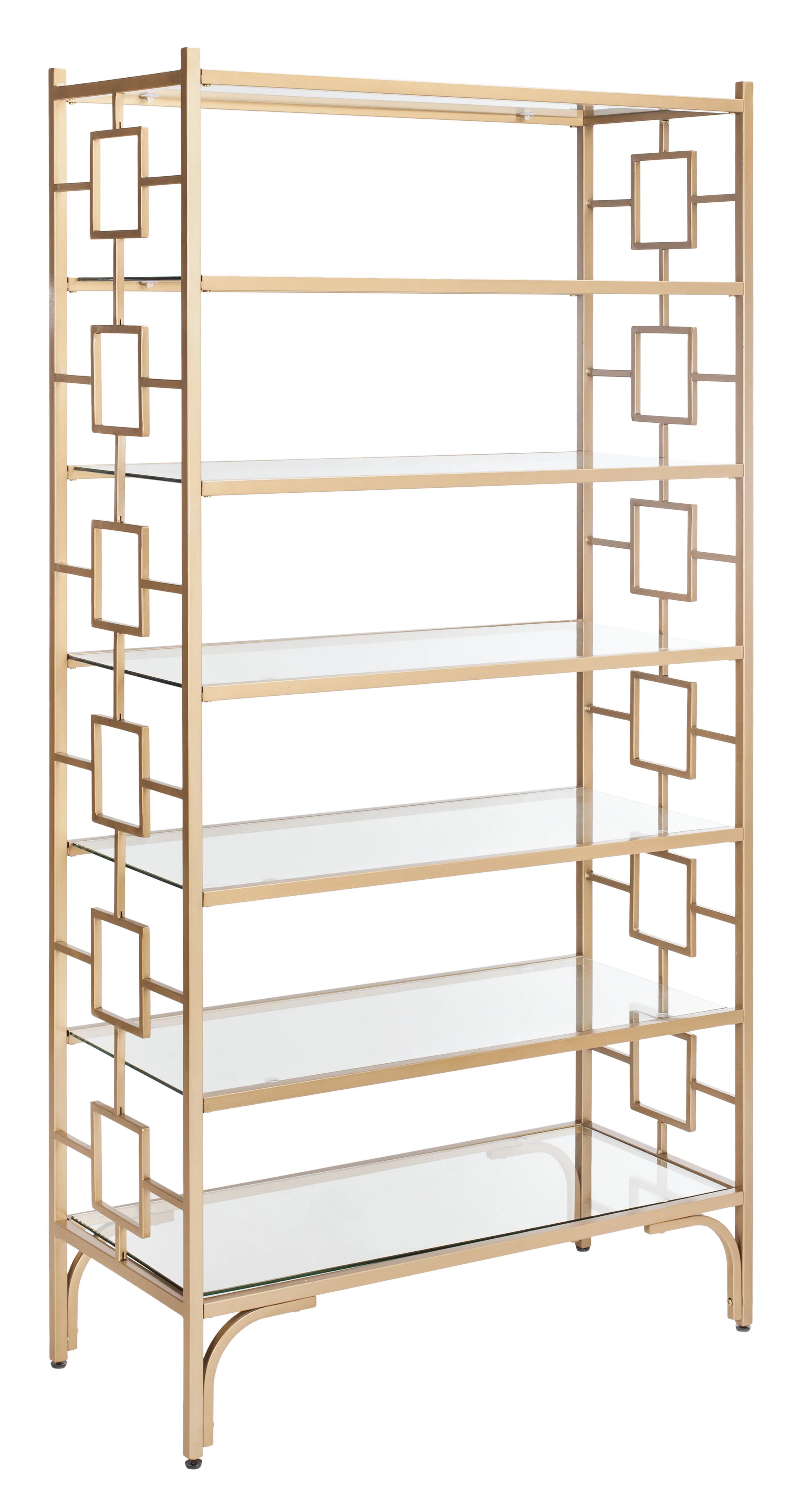 SAFAVIEH Brooklyn Modern 7 Tier Etagere, Gold/Clear