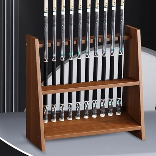 Portable Corner Pool Cue Rack Stand - Holds 10 Billiard Cues, Easy Installation for Game Room, Bar, or Billiard Room - White Pool Stick Holder