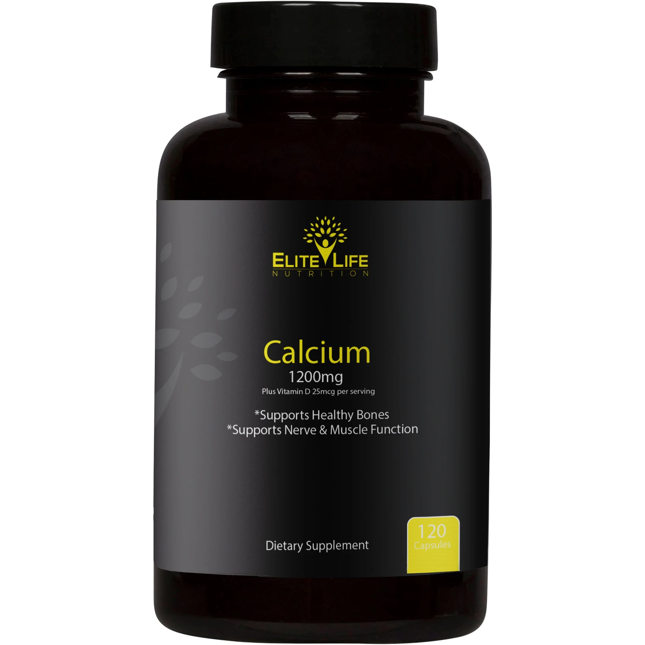 Calcium Carbonate - 1200mg with Vitamin D 25mcg (1000IU) - The Best Calcium Supplement for Women and Men - Pure, Natural, Bioavailable and Highly Absorbable Calcium for Healthy Bones - 180 Capsules