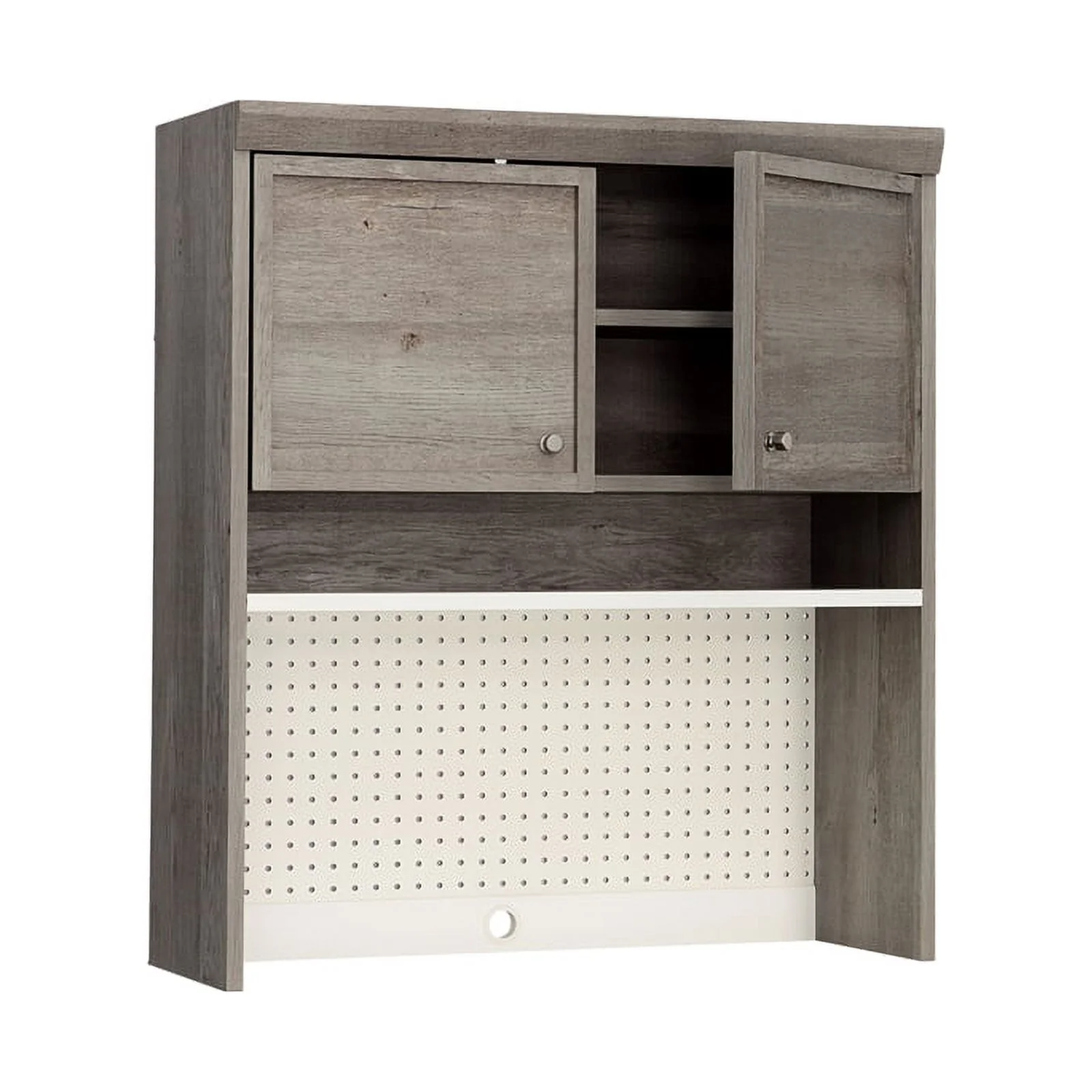 Pemberly Row Engineered Wood Storage Hutch in Mystic Oak Finish